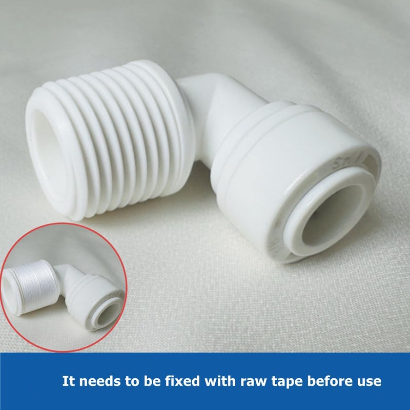 Madavoon 10 PCS 3/8" Male x 3/8" OD Push to Connect Tube Fitting - Quick Connect for Water Purifiers, Drinks Dispenser & Filtration Systems (Elbow Type) - Image 3